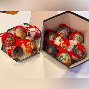 Christmas Ornaments, Antique Santa Paper Mache